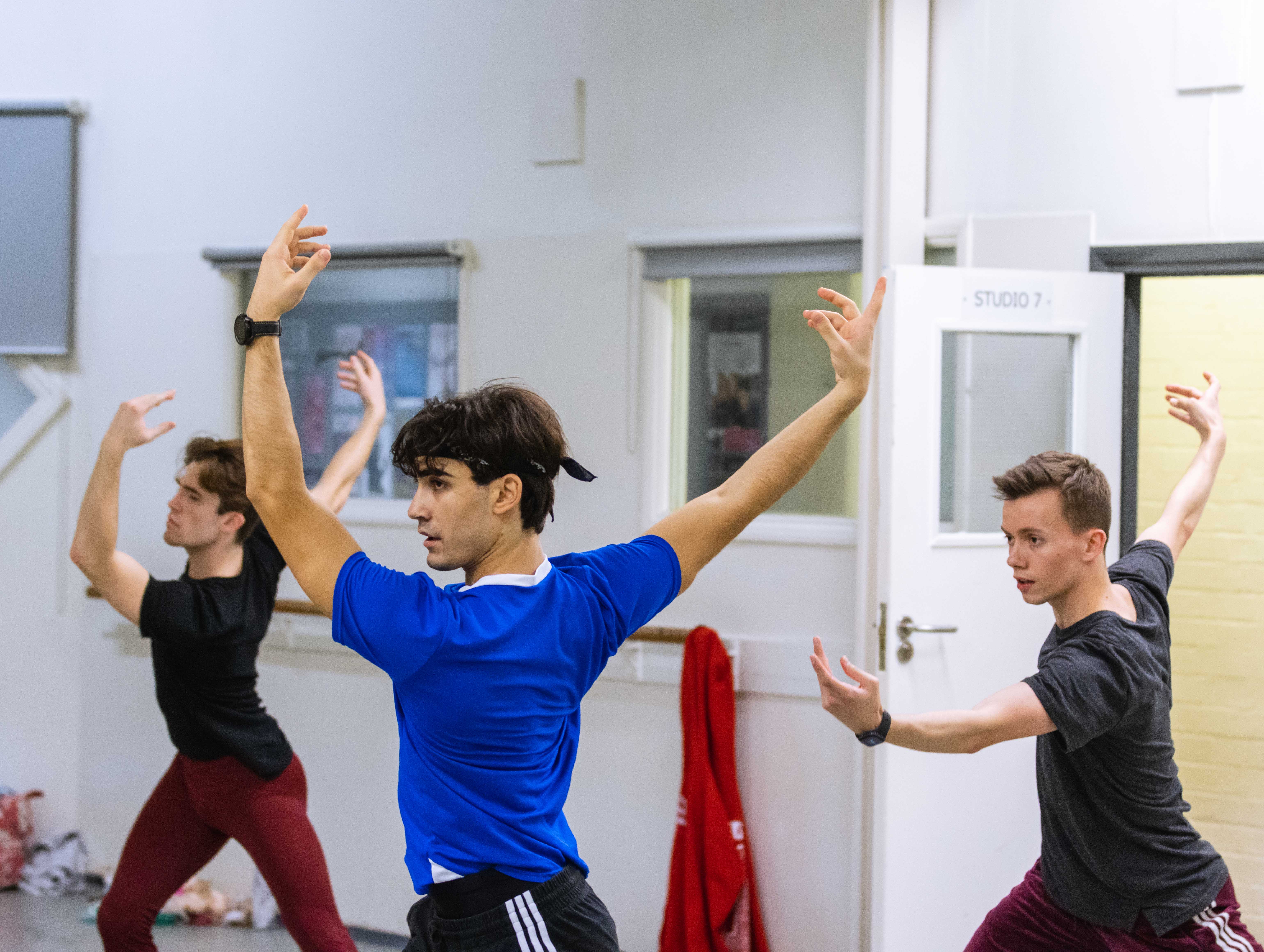 NEBT dancers rehearsing in a studio